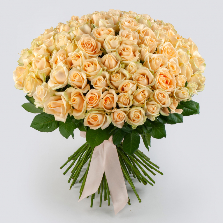 Букет 101 роза Пич Аваланш комплект аваланш размер евро с простыней 160 см