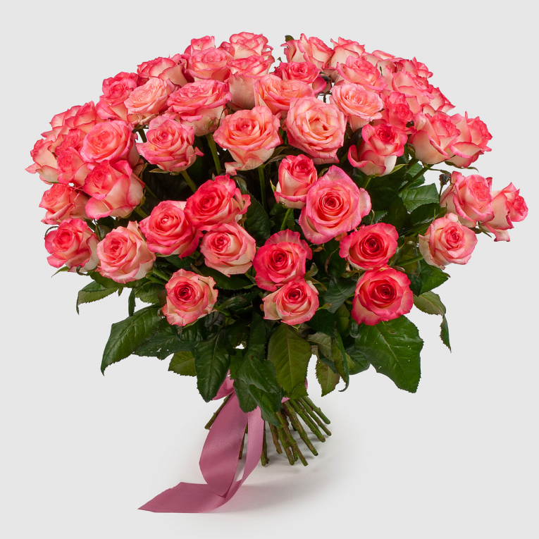 Букет из 51 розы Розовая лагуна