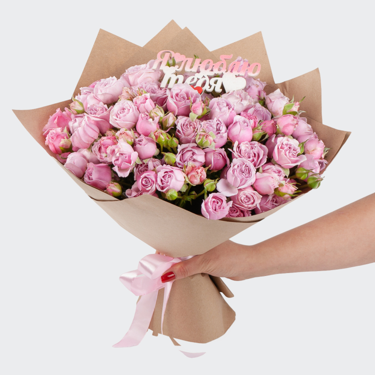букет чудесный садовник Букет роз Розовая пастель