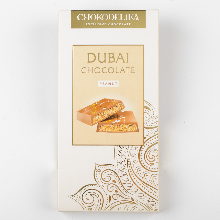 

Шоколад молочный Dubai Peanut с начинкой из арахиса (180г)