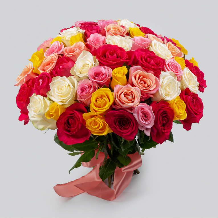Букет из 51 розы Цветное настроение мультиплеер азбукварик добрые друзья