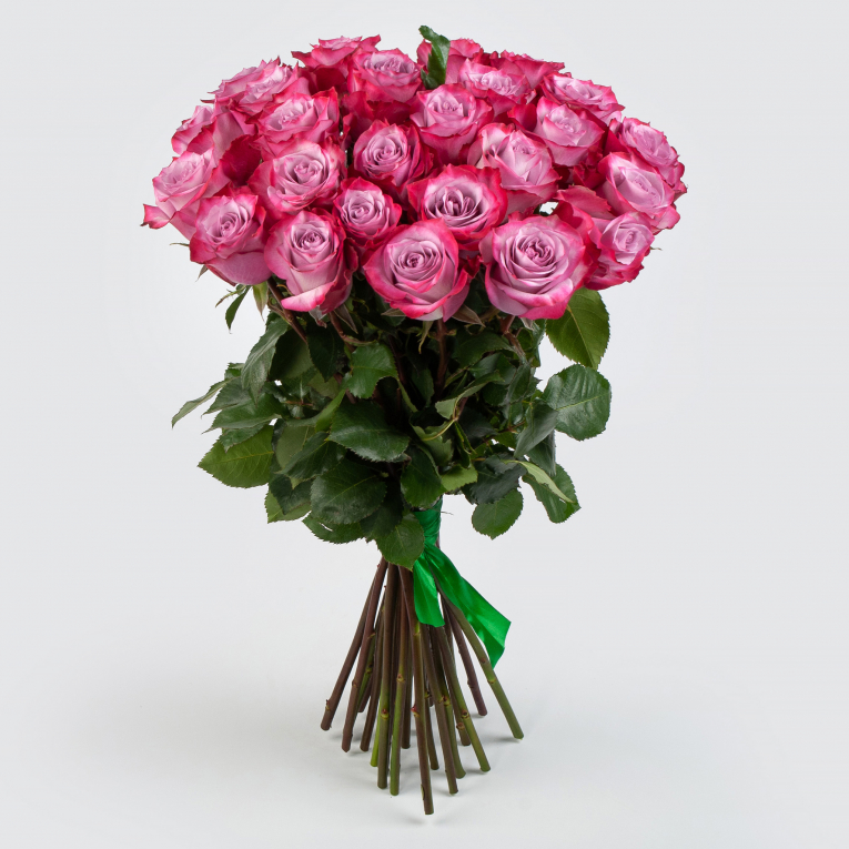 Букет 25 роз Дип Перпл (Эквадор), 60 см