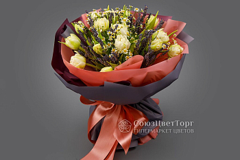 Букет с лавандой Весенний фейерверк