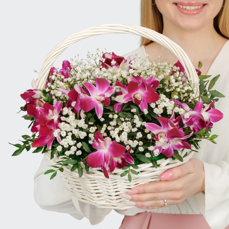 Букет в корзине Небесный пожар