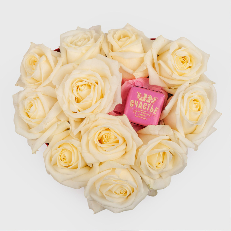 Букет в коробке Сливочный каприз