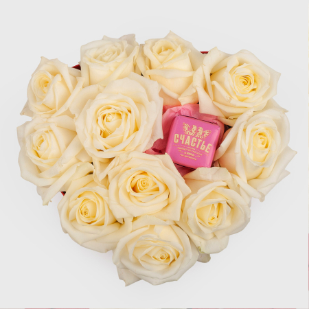 Букет в коробке Сливочный каприз