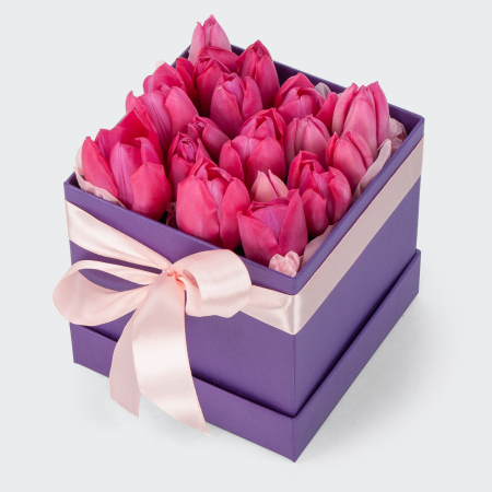 Тюльпаны в коробке Романтика весны