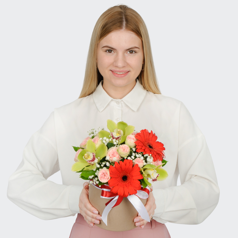 Букет в коробке В объятиях рассвета