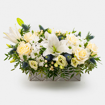 Букет в кашпо Весь белый свет