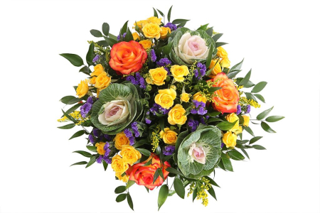 Букет Веселые картинки в шляпной коробке