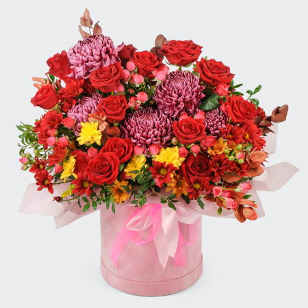 Букет в шляпной коробке Мираж