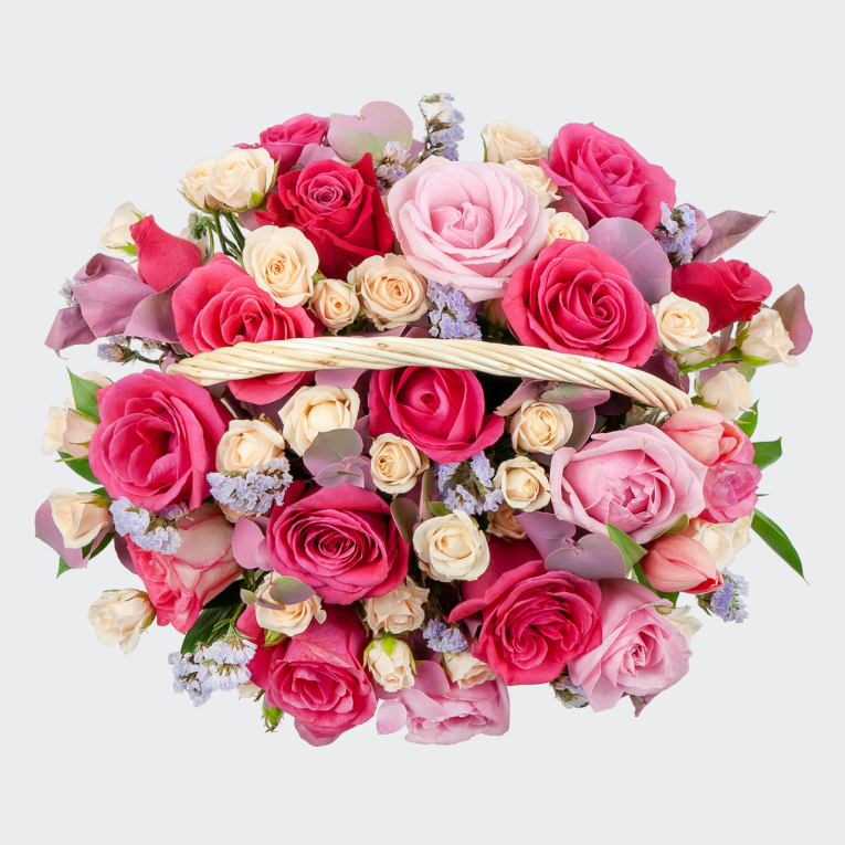 Букет в корзине Лукошко счастья