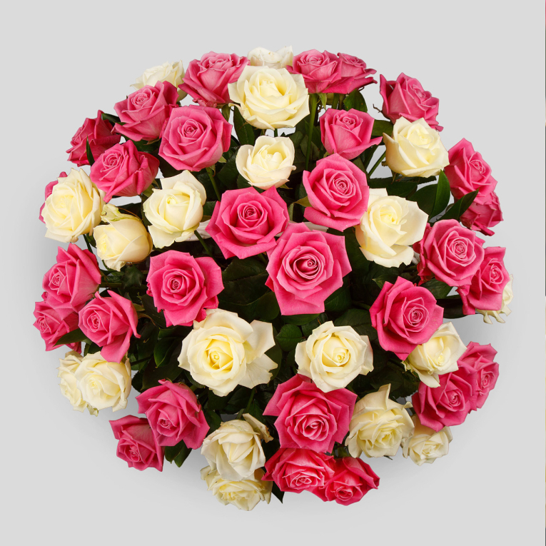 Букет в корзине Нежное настроение, 51 роза