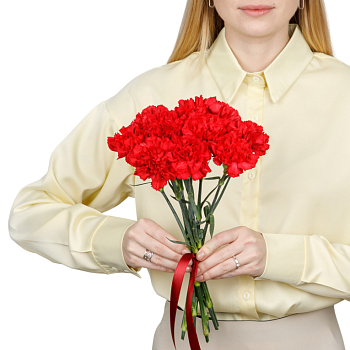 Букет Красный октябрь (10 гвоздик)