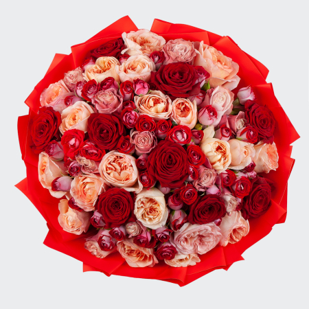 Букет 55 роз Бескрайняя любовь