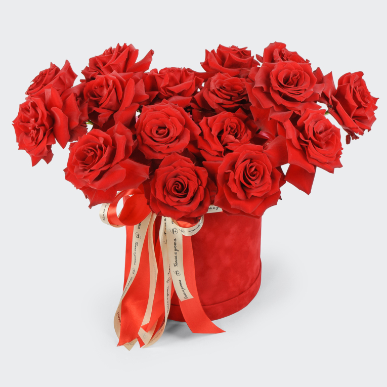 Букет в коробке Пылающая любовь