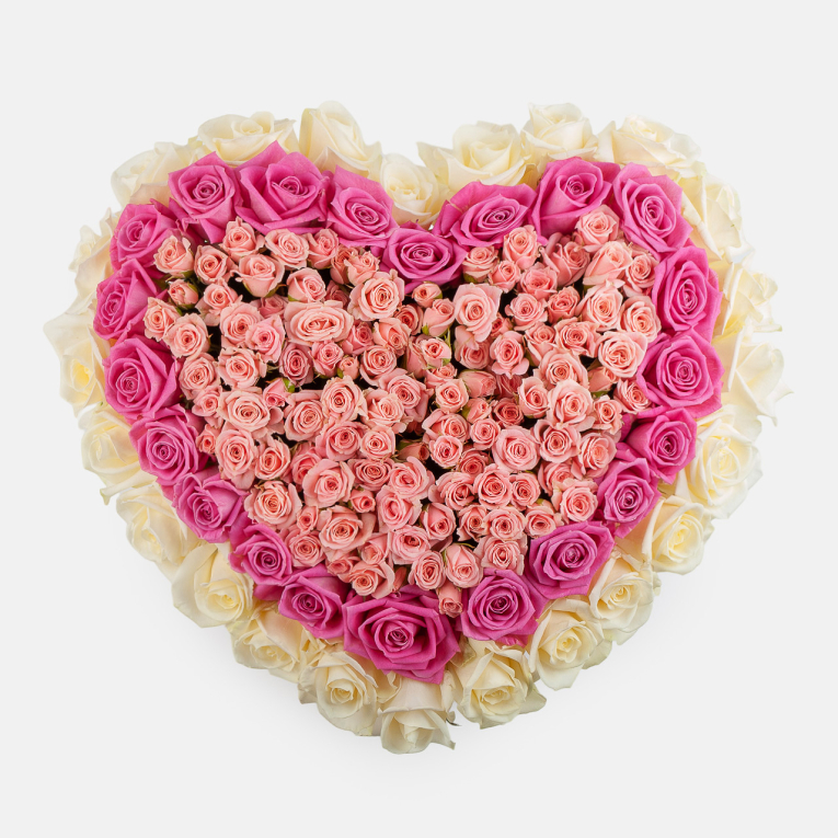 Букет в коробке Три цвета нежности (макси)