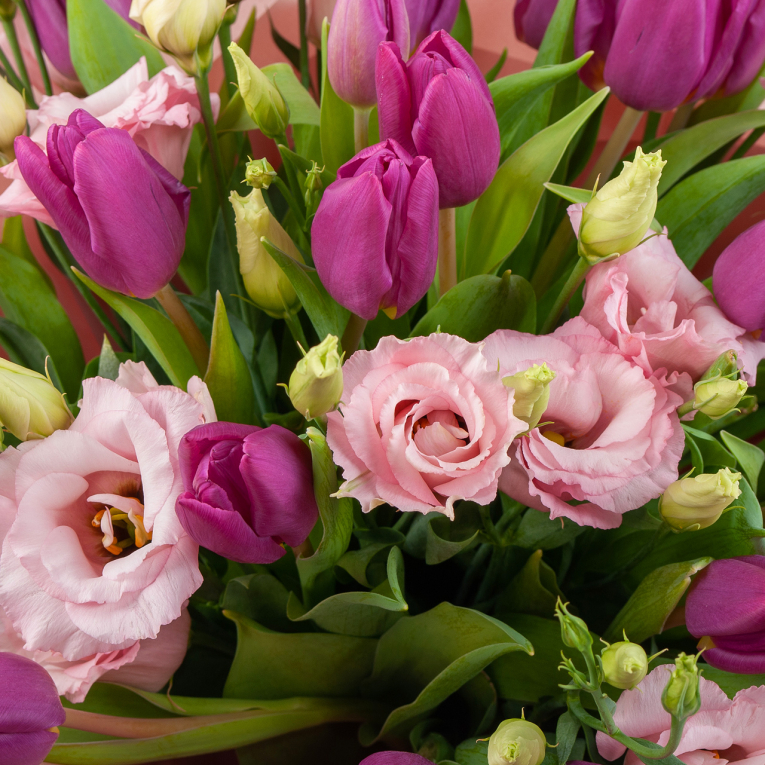 Букет Весенняя палитра (розово-фиолетовая)
