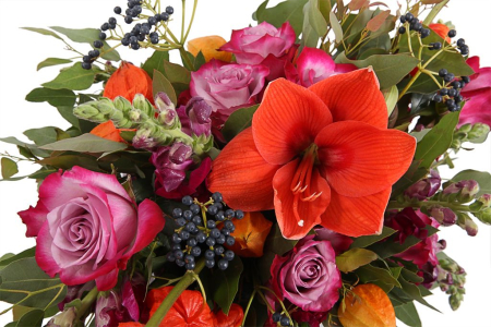 Букет Сердце осени в кашпо