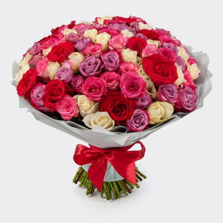 Букет из 101 розы Розовый сад
