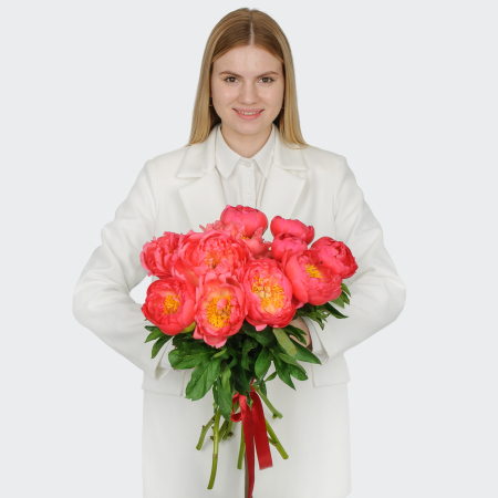 Букет 11 пионов В порыве чувств