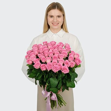 Букет 51 роза Розовая звезда