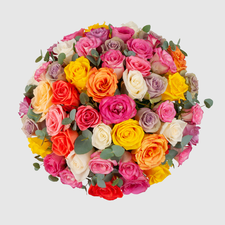 Розы в коробке Разноцветный гобелен