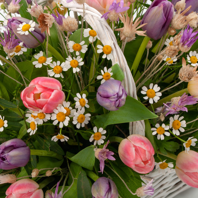 Букет в корзине Утренняя дымка