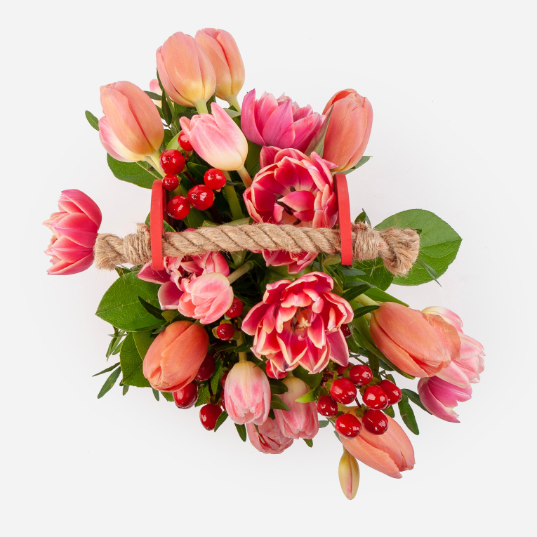 Букет в кашпо Счастливый привет