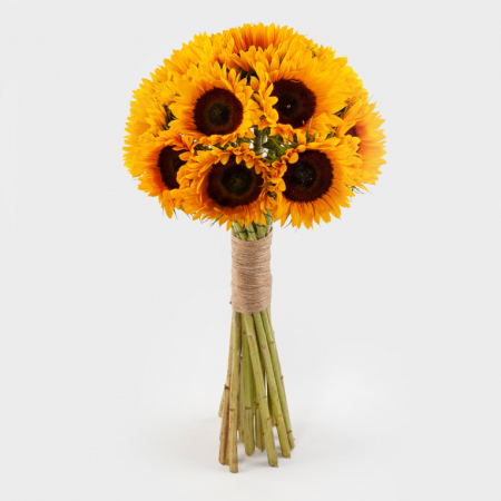 Букет из 15 подсолнухов Бархатный сезон