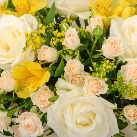 Букет в ящике Крем