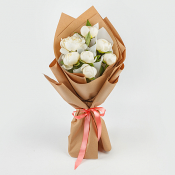 Букет из 7 пионов Улыбка ангела