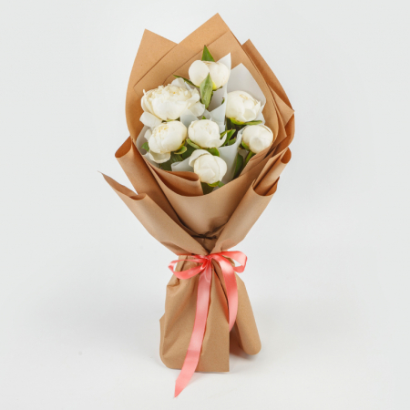 Букет из 7 пионов Улыбка ангела