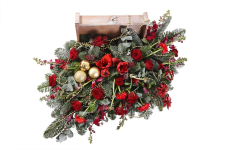 Букет Новогоднее сокровище в кашпо