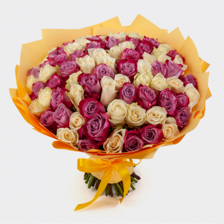Букет из 101 розы Розовое домино