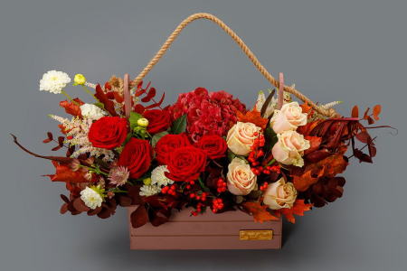 Букет в кашпо Осенняя песня