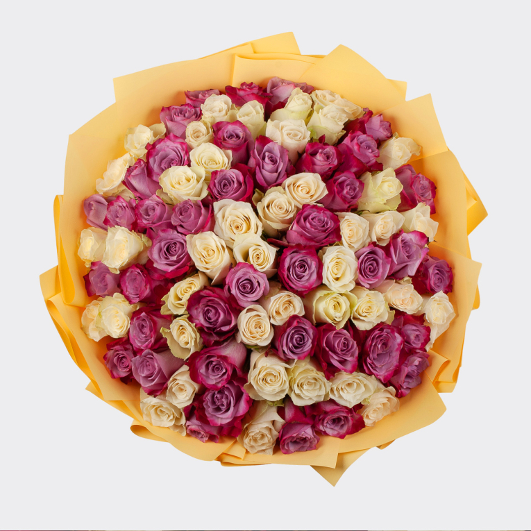 Букет из 101 розы Розовое домино