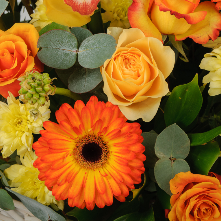 Букет в корзине Улыбка солнца