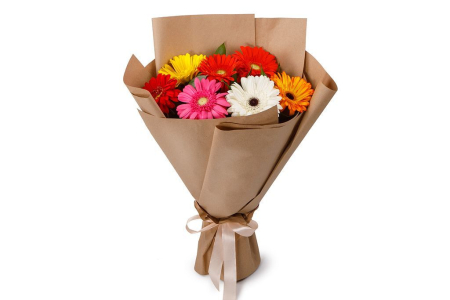 Букет из 7 гербер Раскраска