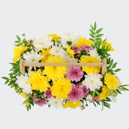 Букет в ящике Цветочный коктейль