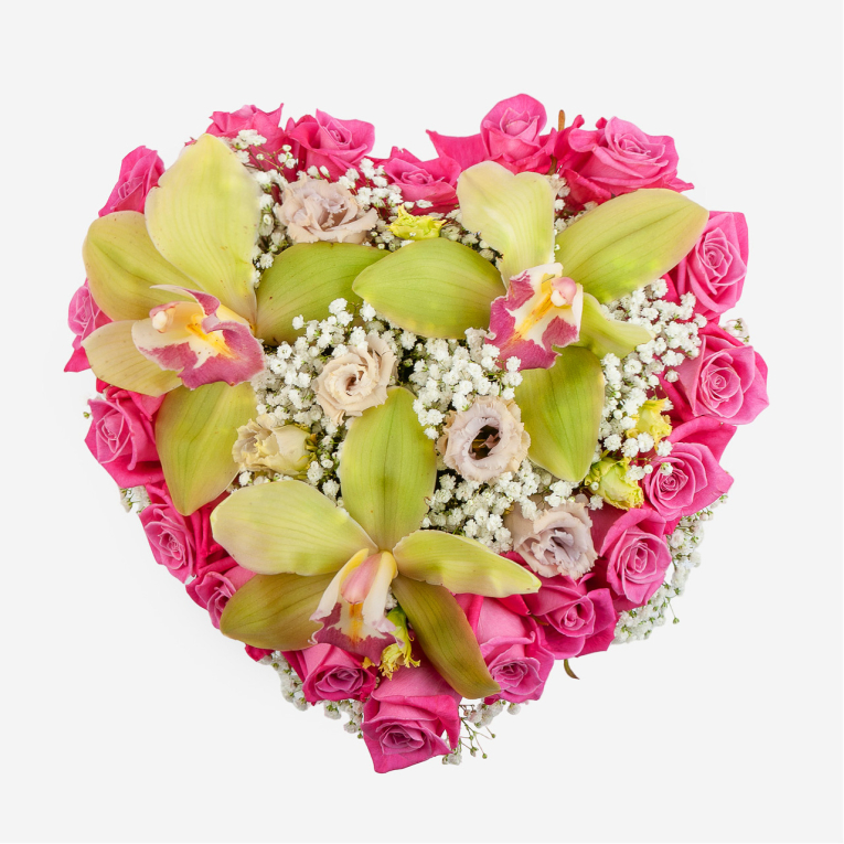 Букет в коробке Сердце тропиков (мини)