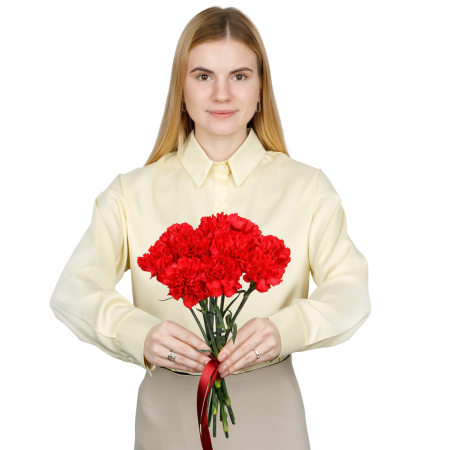 Букет Красный октябрь (10 гвоздик)