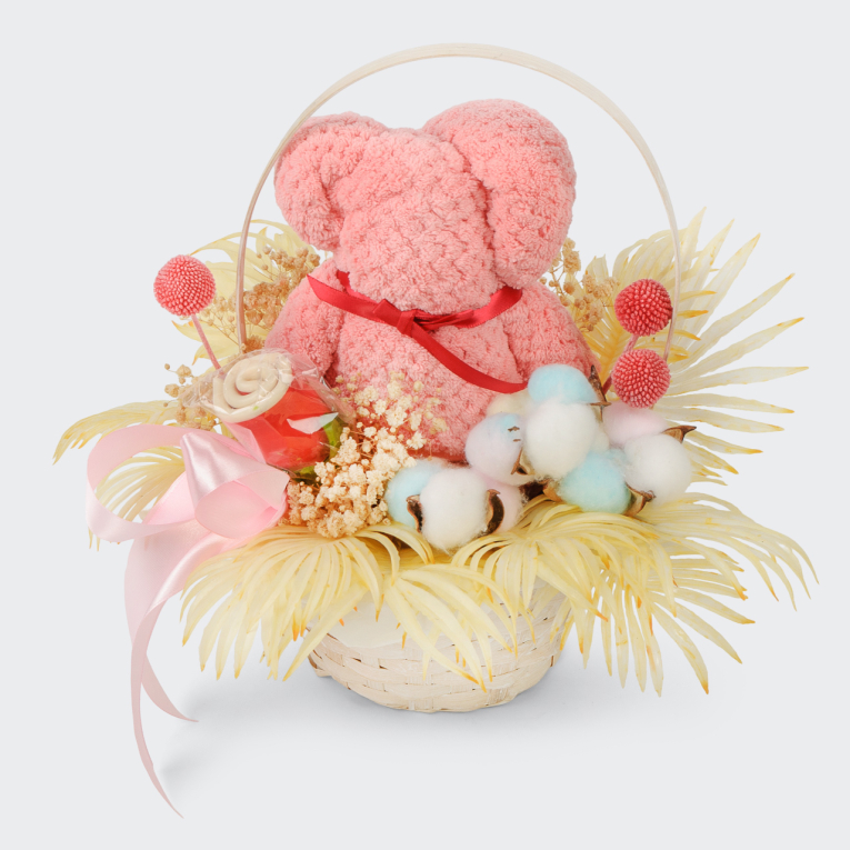 Композиция в корзине Утренние объятия