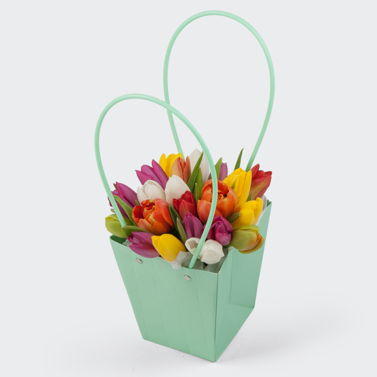 Тюльпаны в коробке Мятное настроение