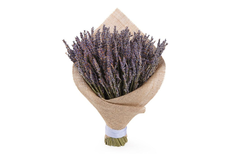 Букет из лаванды Аромат Прованса в мешковине с лентой
