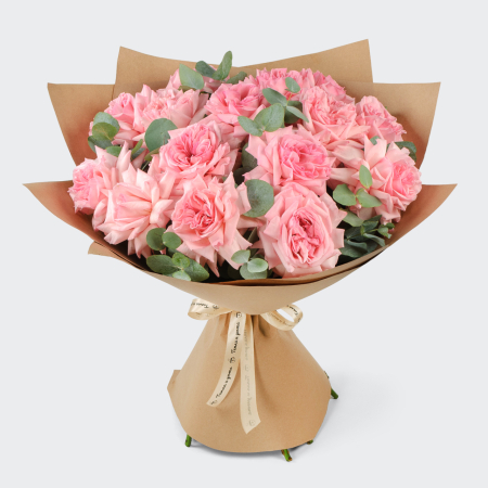 Букет из 15 розовых роз Нежная мелодия