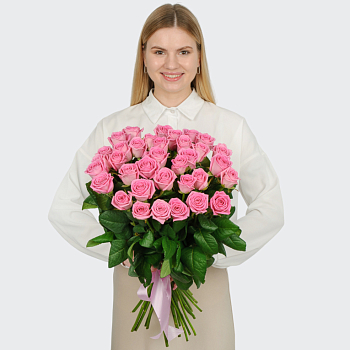 Букет 35 роз Розовая звезда Букет 35 роз Розовая звезда