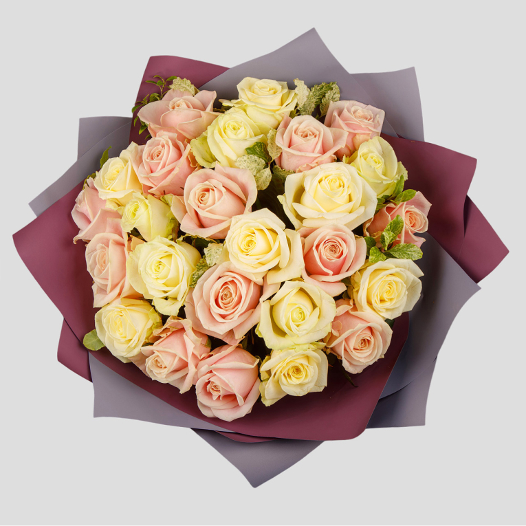 Букет из 25 роз Розовый флёр