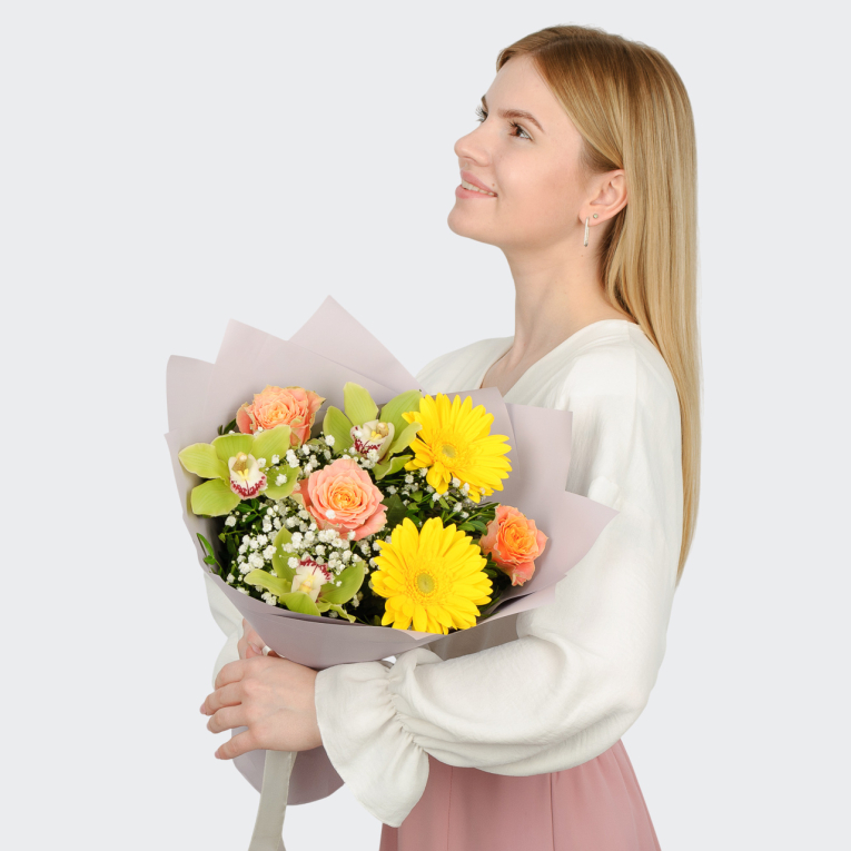 Букет Сказка оранжевого солнца