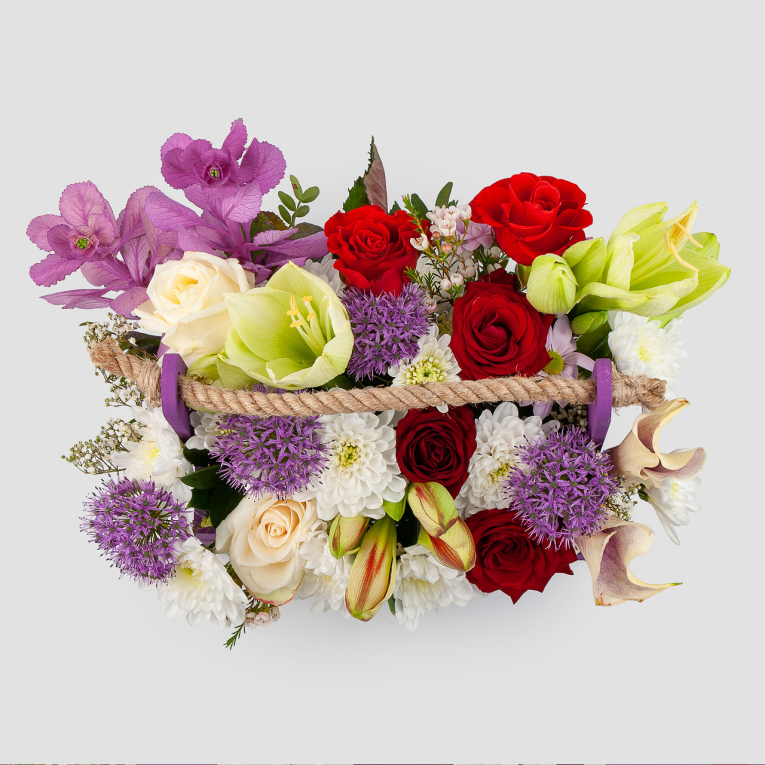 Композиция в кашпо Лиловое утро